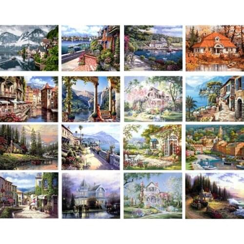 European Landscape Diamond Painting 5D DIY Diamond Embroidery Full Square/Round Mosaic Rhinestone Picture Home Decor Gift Mural
