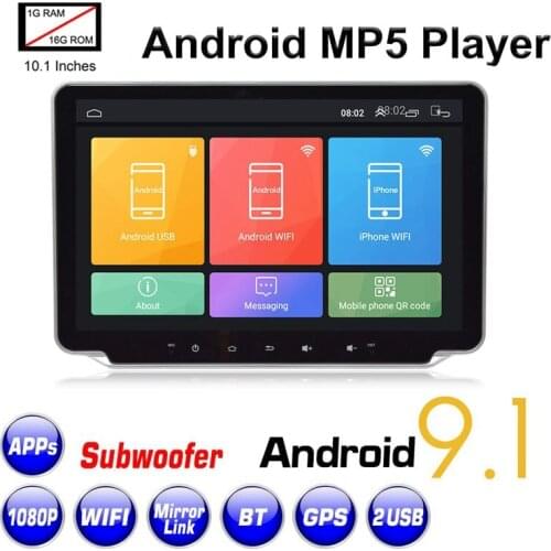 10.1 Inch Car Multimedia Player 2 Din Android 9.1 MP5 Player Contact Screen Stereo GPS WiFi Mirror Link Voice Control