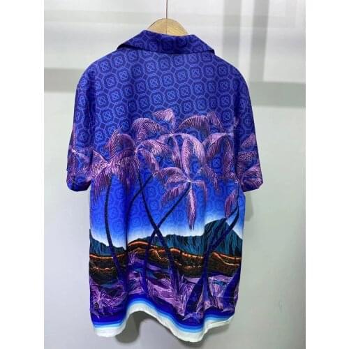 B0990 Fashion Mens Shirts 2021 Runway Luxury famous Brand European Design party style Mens Clothing