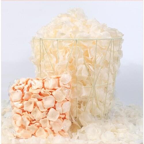Free Shipping 1bag/pack Champagne Artificial Rose Petals Non-woven Fake Flower Wedding Decoration Proposal Birthday Stage Layout