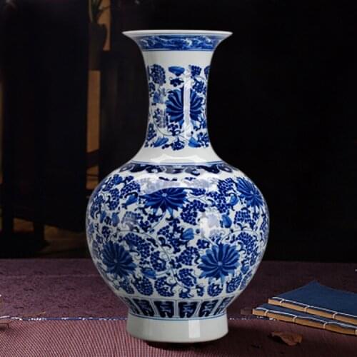 Big classical blue and white porcelain as home decoration ceramic vase