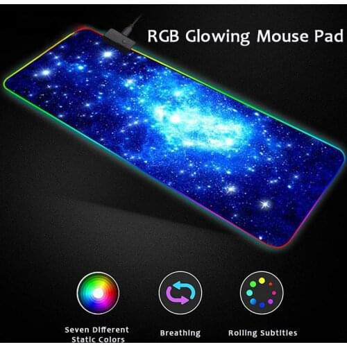 Large gaming rgb mouse pad colorful oversized LED glowing mousepad 900x400mm Luminous Keyboard Mat RGB for game league of legend
