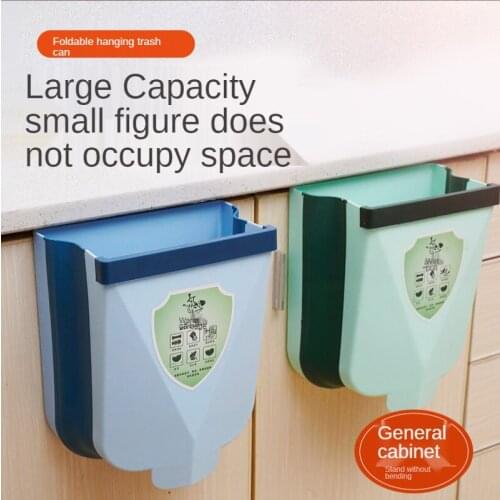 Household kitchen creative hanging kitchen wall hanging folding garbage hanging sorting car garbage can trash bin
