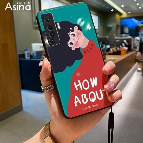 ASINA Tempered Glass Case For VIVO X50 60 30 Pro Cover Cartoon Bumper Fashion Liquid Cases For Vivo Z5X Z1Pro iQOO Neo Y17 V17