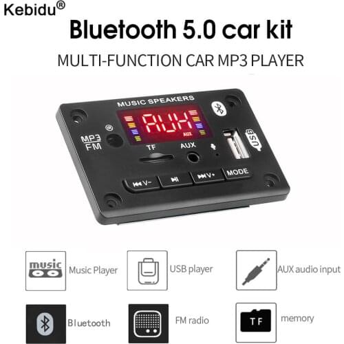 DC 7V-18V WMA MP3 Decoder Board 2*25W Amplifier Hands-free Wireless Bluetooth5.0 Audio Module USB TF Radio For Car Recording