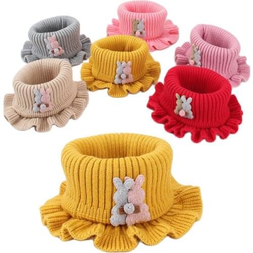 Spring Autumn Kids Neckerchief Solid Color Children Knit Wool O Ring Neck Collar Boy Girl Outdoor Protect Winter Warm Baby Scarf