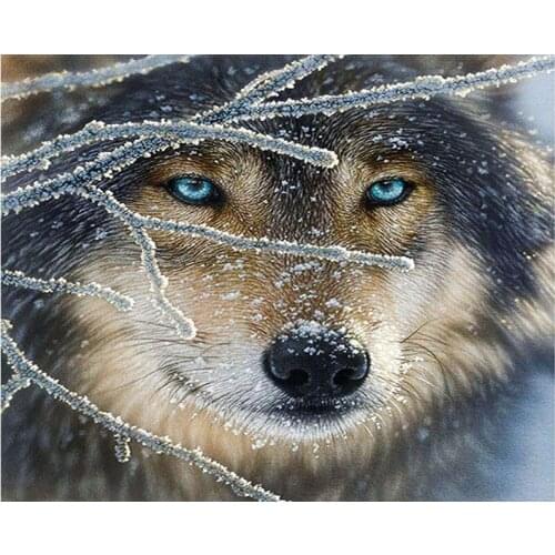 DIY Digital Painting By Numbers snow wolf oil painting mural Kits Coloring Wall Art Picture Gift frameless