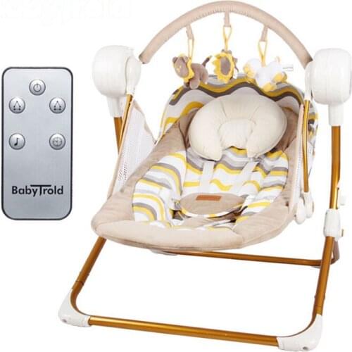 Electric wireless remote control baby cradle musical bouncer kid activity product vibrating rocking chair seat cradle swing bed