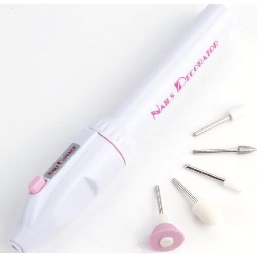 5in1 Mini Nail Art Drill Machine Electric Drills Pen Polish File Buffer Handpiece Bits Grinding Pedicure Gel Nail Art Tools
