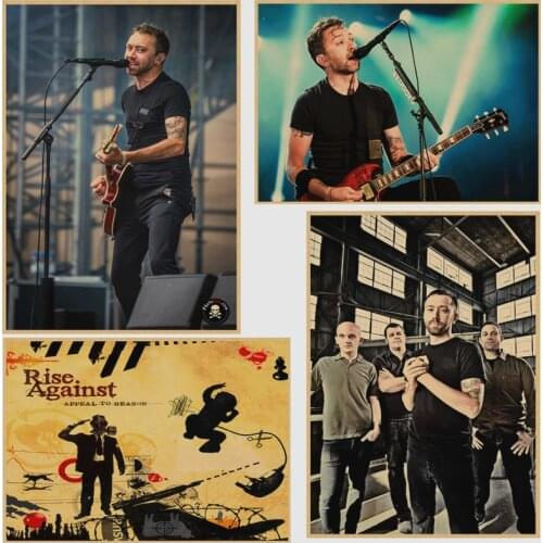 Hot Rise Against Rock band Kraft paper Posters music team star classic decorative painting poster wall sticker