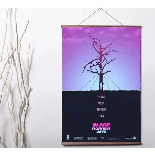 Lot style Choose Blade Runner 2049 Movie Art Canvas print poster decoration painting with solid wood hanging scroll