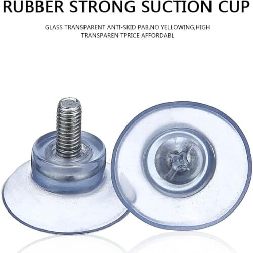 10Pcs Clear Rubber Strong Suction Cup Replacements For Glass Table Wall M6 Screw Fixation Suction Cup Furniture Fixture