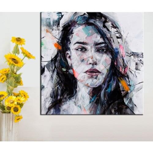 Wall Decor Modern canvas oil painting Beautiful Lady Wall Pictures for Living Room no Framed Posters and Paintings for Office