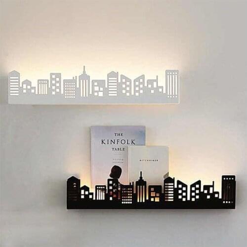 Modern scandinavia style city LED wall lamp sconces lights Shelf Ac220v lighting fixtures for living room bedroom New