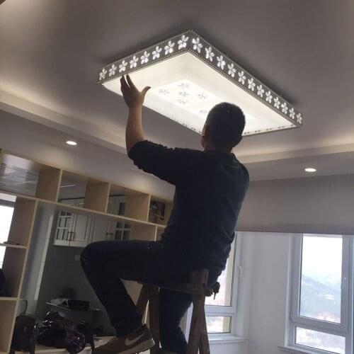 New led ceiling lamp living room lamp rectangular restaurant light warm simple modern bedroom lighting remote control fixture