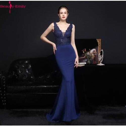 Charming V Neck Lace Appliques Mermaid Evening Dress Long 2021 Fashion Long Sleeve V Zipper Back Party Dress 6 Colors Available