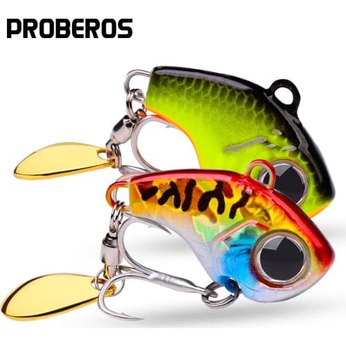 PROBEROS 1PC Vib Spoon 5-10-15-20g Metal Fishing Lures Bait Bass Pike Trout Jig Spinnerbait Sequins Vibration Whopper Pesca