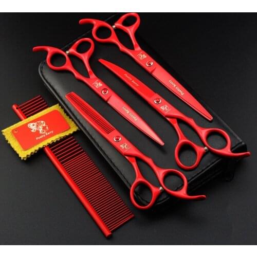 Poetry Kerry Professional Pet Scissors 7.0 inch For Dog Grooming, Straight & Thinning & Curved Scissors, Dog Grooming Shears
