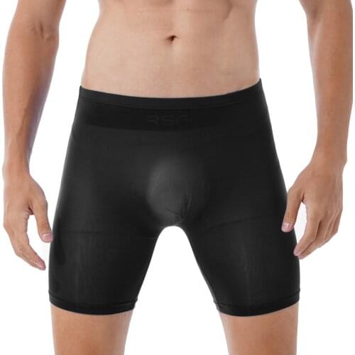 Transparent Panties for Mens Sheer Boxer Briefs Stretchy Shorts Solid Color Elastic Waistband Boyshort Sleepwear Underwear