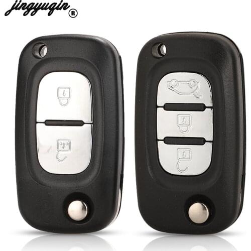 Jingyuqin 2/3 Buttons Flip Folding Car Key Shell For Renault Clio Kangoo Modus Megane Lada VA2/HU83/Ne72 Blade Key Auto Blank