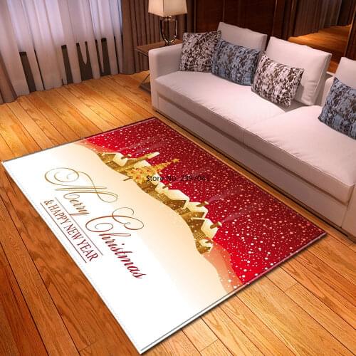 Merry Christmas Living Room Carpet Bedroom Bedside Rug 3D Kids Room Decoration Carpet Home Children Hallway Anti-slip Floor Mat