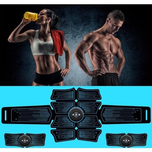 Abdominal Muscle Stimulator Toner Rechargeable Smart Fitness Gear USB Charged Electrostimulation Exercise Abs Home Gym Equipment