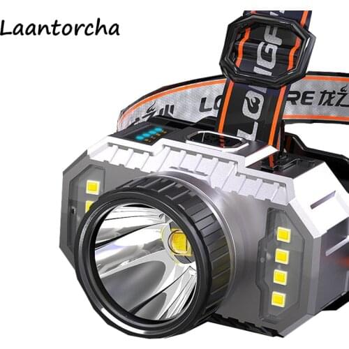 LED Headlamp Rotate Zoom Head lamp 4 Gears Rechargeable Powerful Headlamps Portable Camping Headlight Night Finshing Torch