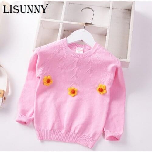 Girls Sweater Floral 2021 New Autumn Winter COTTON Baby Sweater Jumper Children Sweaters Fashion Toddler Pullover Kids Clothes