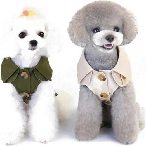 Pet English Style Warm Coat For Autumn Winter Small Dogs Solid Color Polyester Fashion Pet Jacket Practical Dog Accessories