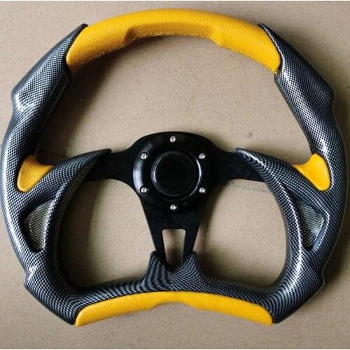 Universal 13" 14" Inches Racing Car PCV PU Carbon Fiber Steering Wheel Blade Warrior Athletics Sport Race Steering Wheels