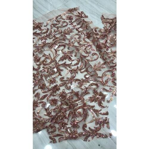 Embroidered Tulle Lace Fabric with sequins African French Lace Fabric ZH-98912 with High Quality