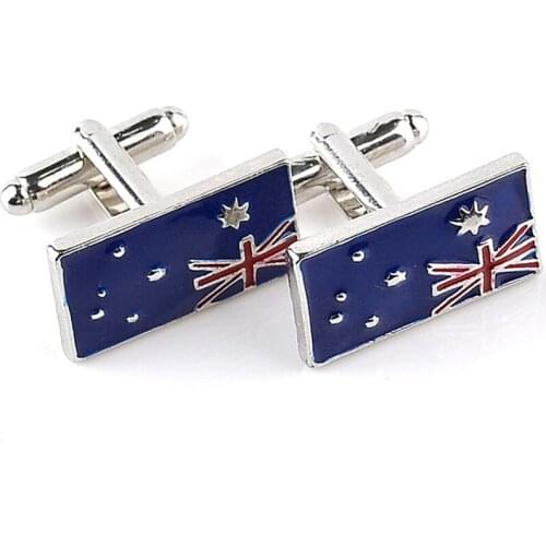 Australia Natural Flag Cuff links Jewelry Designer Luxury Australian Patriots Cufflinks Mens Shirt Cuff Button Christmas Gifts