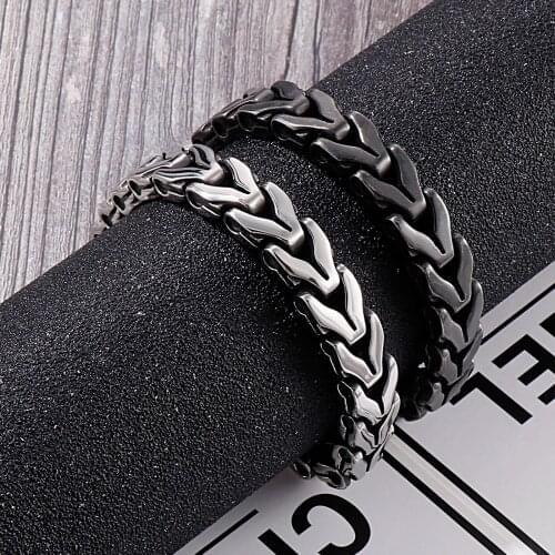 12mm Arrow Chain Bracelet Men Stainless Steel Summer Fashion Jewelry