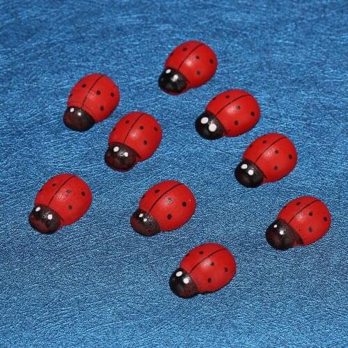100PCS Baby Toys Wall Stickers Wooden Ladybug Sponge Easter Home Decoration 3D Wall Sticker Scrapbooking Craft red