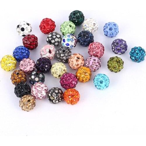 100 PCS/LOT Crystal Clay Disco Ball Pave Crystal Shamballa Beads Loose Beads DIY Jewelry Accessories