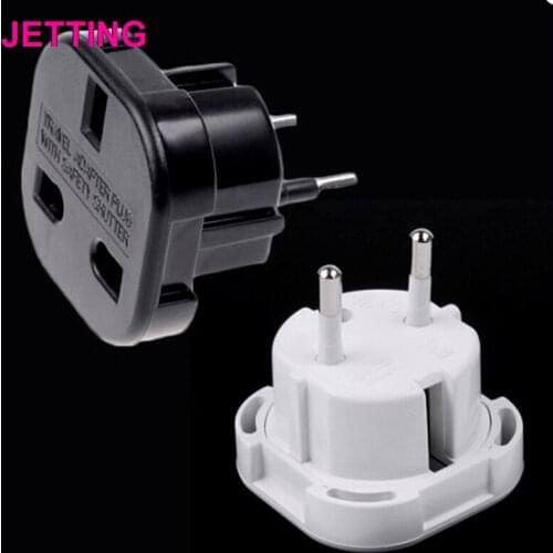 2 PiN Wall Plug Socket UK TO EU EUROPE EUROPEAN UNiVERSAL TRAVEL CHARGER ADAPTER PLUG CONVERTER Black/White