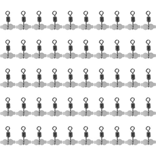 50Pcs Fishing Accessories Luminous Gourd Catch Luminous Cross Line Rolling Fishing Swivel Fishing Line Connector Swivel