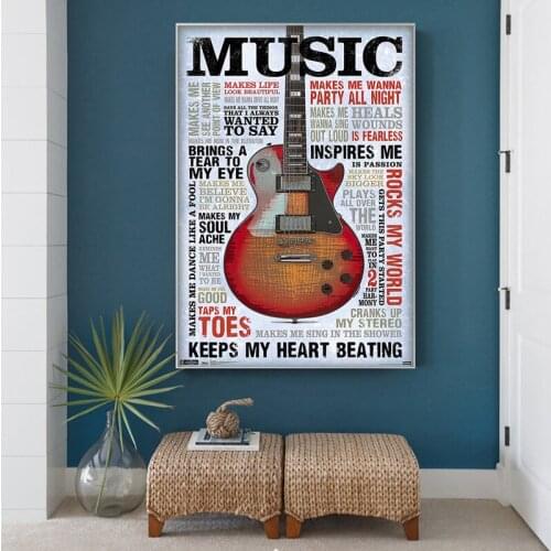 Abstract Canvas Prints Pictures Wall Art Guitars Instrument Collections Music Painting Home Decor Nordic Poster Living Room