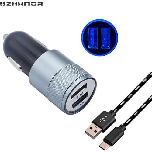 For Samsung Galaxy S10 S10e S10+ Note 9 8 A3 A5 A7 2017 USB Type C cable Dual USB Car Charger Output 3.1A Adapter Cigar Lighter