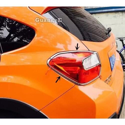 For Subaru XV 2012 2013 2014 2015 Car Detector ABS Chrome Cover Trim Back Tail Rear Light Lamp Frame Parts 2pcs