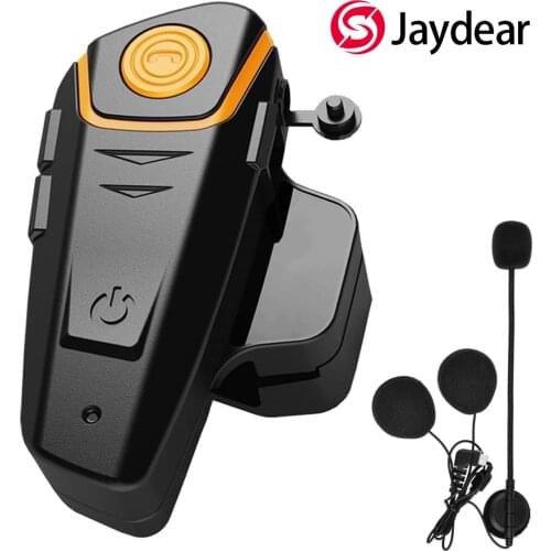 Bluetooth for Motorcycle Helmet Headset Wireless Intercom Interphone BT-S2 Walkie-Talkie Supports FM Voice Command Music(Single)