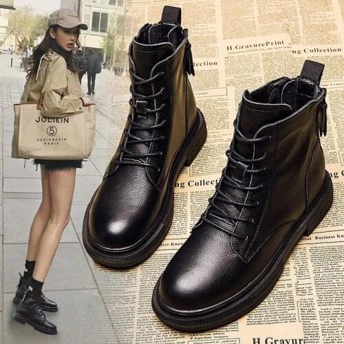Winter Ankle Boots women Shoes Cheap Ankle Boots High Quality Shoes genuine Leather Boots shoes ladies casual Mujer Chaussure