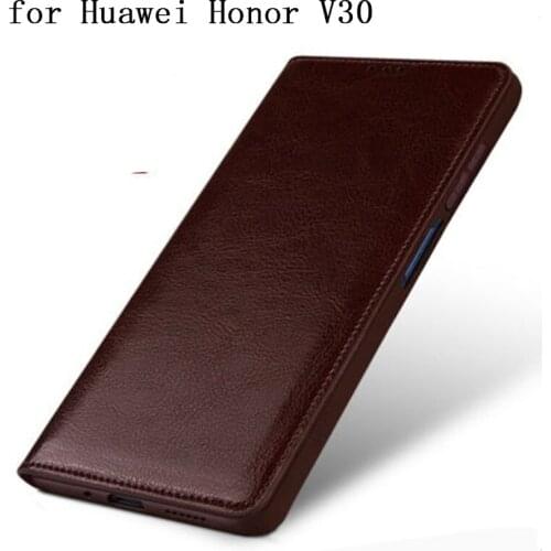 Top Layer Cow Genuine Leather Case for Huawei Honor V30 Pro Case Flip Phone Cover Shell for Huawei Honor V30 Funda Skin
