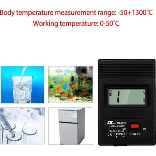Digital Temperature Meter Sensor Meter K Type Thermocouple Probe Detector TM902C LED K Type Thermocouple Probe Detector