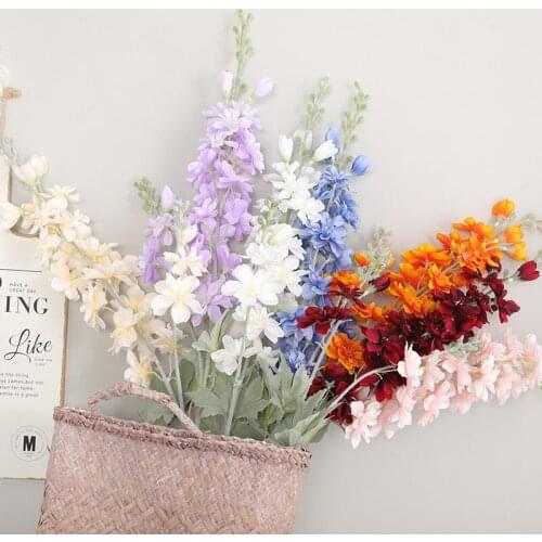 European new hyacinth simulation flower 2 fork Tufting Delphinium grass wedding home decoration living room potted fake flower