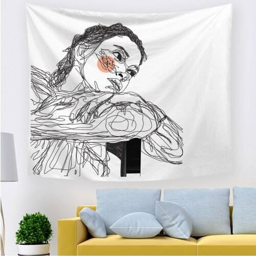 Stick figure character tapestry tapestry yard printing background cloth