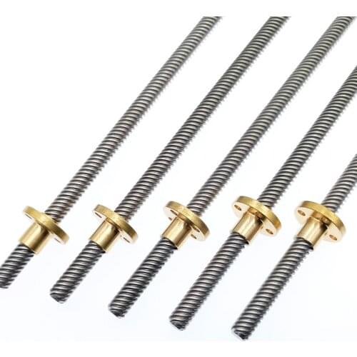 Lead Screw T8 250mm Linear Guide 3D Printers Parts helical pitch 1mm 2mm 4mm 8mm 10mm 12mm 14mm Trapezoidal Screws with nut