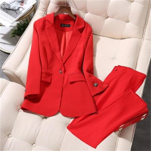 Fashion pant suit female work clothes spring New high quality large size 5XL business Blazers + Elastic pant two-piece Set women