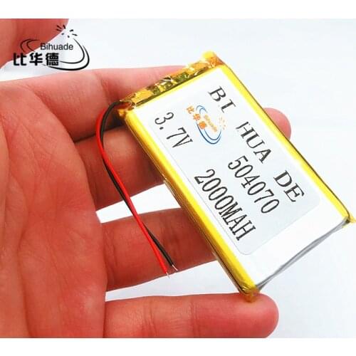 Li-Po 1pcs Polymer battery 2000 mah 3.7V 504070 smart home MP3 speakers Li-ion battery for dvr,GPS,mp3,mp4,cell phone,speaker