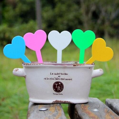 Lot 50pcs 4.5cm x8.5cm Flower Tag Plant Heart Tag Mark T-type Gardening Label Nursery Plastic Plant Label Garden Ornaments
